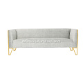 Luxus hellgraues Stoff Rhomboid -Design -Sofa